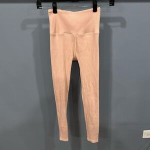 Carbon38 Ribbed High-Waist Leggings in Blush